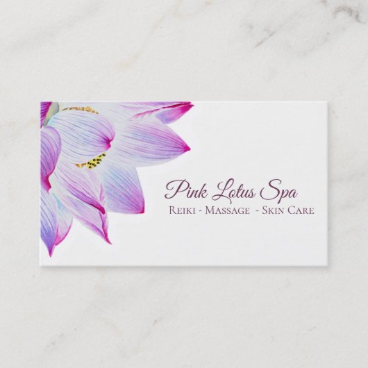 Carte De Visite Spa rose de Lotus de *~* - soins de la peau de (Devant)