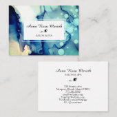 Carte De Visite *~* Spa & Salon Aquarelle Abstraite Artiste (Devant / Derrière)