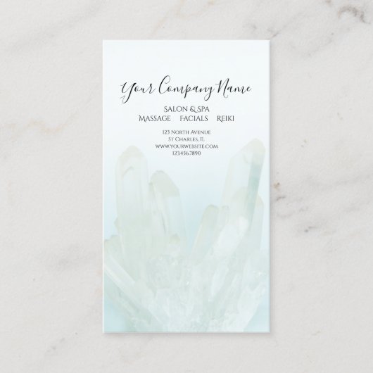Carte De Visite Spa Salon Cristaux Bleues Glaces (Devant)