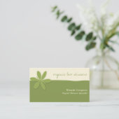 Carte De Visite Spa simple à fleurs vertes (Debout devant)