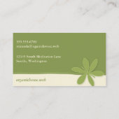 Carte De Visite Spa simple à fleurs vertes (Dos)