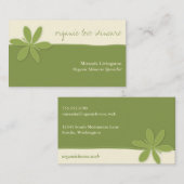 Carte De Visite Spa simple à fleurs vertes (Devant / Derrière)