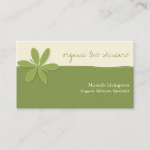 Carte De Visite Spa simple à fleurs vertes