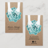 Carte De Visite Spa succulent Papier d'emballage rustique de (Devant / Derrière)