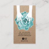 Carte De Visite Spa succulent Papier d'emballage rustique de (Dos)
