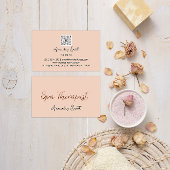 Carte De Visite SPA-thérapeute Golden Script QR Code Logo Rose