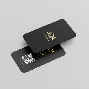 Carte De Visite Spa Thérapeute Lotus Massage de guérison QR Code B