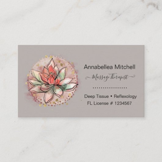 Carte De Visite Spa thérapeutique guérison du yoga Succulent (Devant)