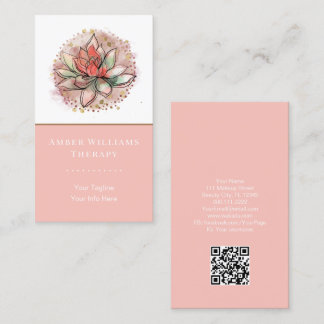 Carte De Visite Spa thérapeutique Yoga Succulent guérison QR Code