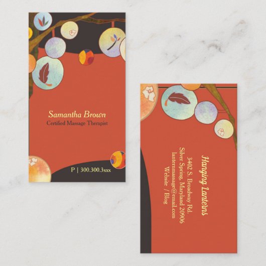 Carte De Visite Spa unique Whimsical Lantern Tree (Devant / Derrière)