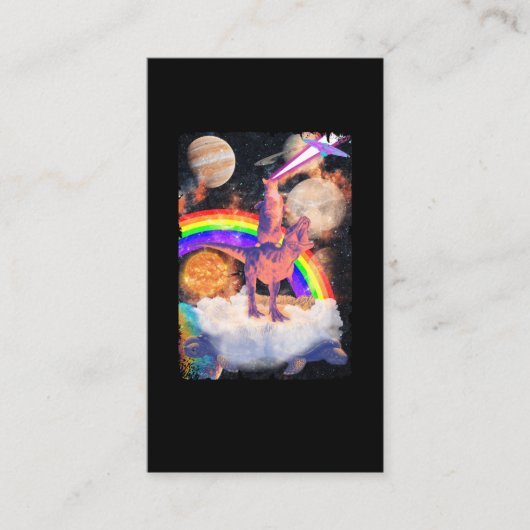 Carte De Visite Space Cat équitation Trex Turtle Planètes Cosmique (Devant)