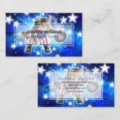 Carte De Visite Space cat jouant au basket (Devant / Derrière)