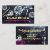 Carte De Visite Space cat univers fil crochet crochet crochet (Devant / Derrière)