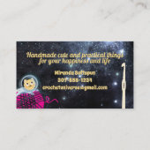 Carte De Visite Space cat univers fil crochet crochet crochet (Dos)