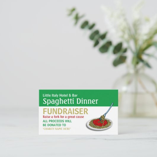 Carte De Visite Spaghetti Dinner Fundraiser Event (Debout devant)