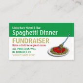 Carte De Visite Spaghetti Dinner Fundraiser Event (Devant)