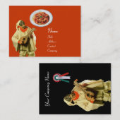 Carte De Visite SPAGHETTI & MANDOLIN CUISINE ITALIENNE, orange noi (Devant / Derrière)