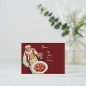 Carte De Visite SPAGHETTI & MANDOLIN CUISINE ITALIENNE, rouge noir (Debout devant)