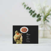 Carte De Visite SPAGHETTI & MANDOLIN CUISINE ITALIENNE, rouge noir (Debout devant)