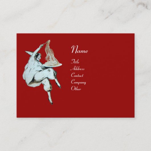 Carte De Visite SPAGHETTI PARTY ITALIAN KITCHEN, RESTAURANT rouge (Devant)