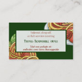 Carte De Visite Spaghetti tomate Cuisine italienne chef traiteur (Dos)