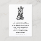 Carte De Visite Spanish Christmas  St. Andrew Novena Prayer (Dos)