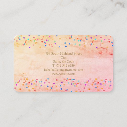 Carte De Visite Sparkings Rainbow Script Or Moderne (Dos)