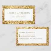 Carte De Visite Sparkle and Shine Grande Parties scintillant d'or  (Devant / Derrière)