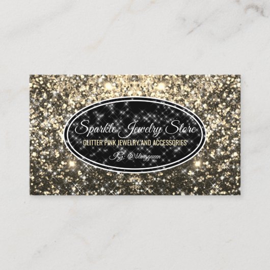Carte De Visite Sparkle Gold Boss Glitz Glam Starlust Bijoux (Devant)