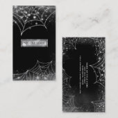 Carte De Visite Sparkling Spiderwebs Sombre Glam Halloween gothiqu (Devant / Derrière)