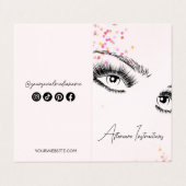 Carte De Visite Sparkly Lashes Instructions de suivi Icon Parties  (Extérieur déplié)