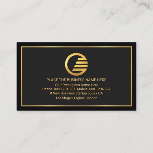 Carte De Visite Special Black Grey Gold Frame CEO (Dos)