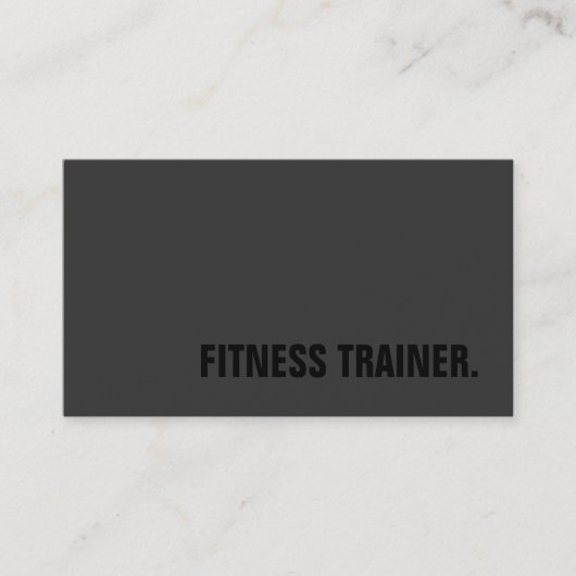 Carte De Visite Spécial Black Out Grey Fitness Trainer tendance (Devant)