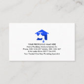 Carte De Visite Special Blue Plumber Signage Plumbing (Dos)