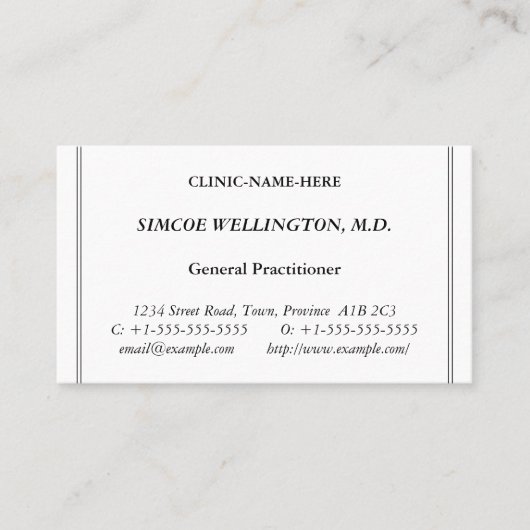 Carte de visite spécialisé en soins de santé class (Devant)