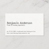 Carte De Visite Spécialiste de l'arbre (Dos)