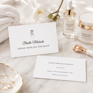 Carte De Visite Spécialiste de soins de peau de luxe minimaliste é