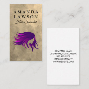 Carte De Visite Spécialiste des cheveux   Purple Cheveux