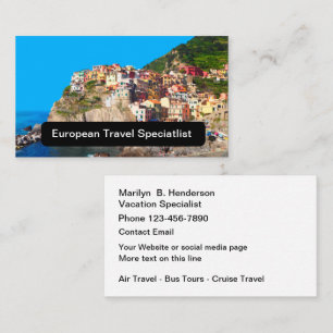 Carte De Visite Spécialiste des Voyages en Europe