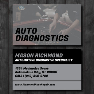 Carte De Visite Spécialiste du diagnostic automobile propre
