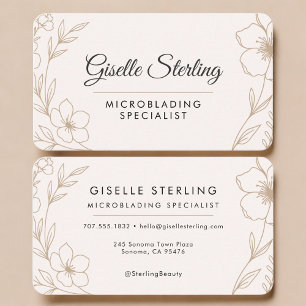 Carte De Visite Spécialiste du microblading Botanical Blush et noi