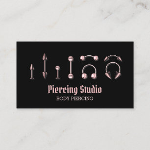 Carte De Visite Spécialiste du perçage rose noir moderne