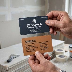 Carte De Visite Spécialiste du placoplâtre Charbon Moderne & Cuivr