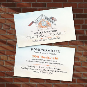 Carte De Visite Spécialiste du placoplâtre Services de plâtrage