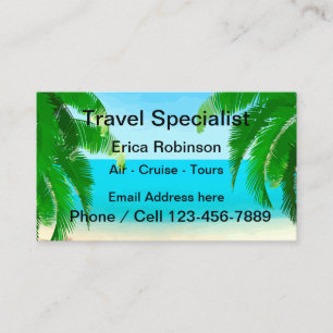 Carte De Visite Spécialiste du voyage tropical thème plage