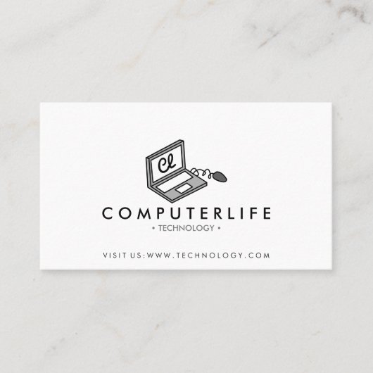 Carte De Visite Spécialiste informatique ordinateur portable techn (Devant)