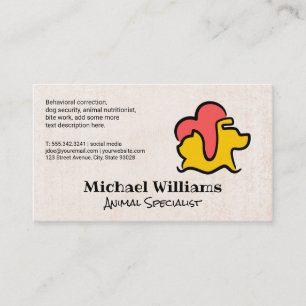 Carte De Visite Spécialiste médical animal Logo simple chat chie