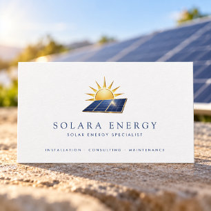 Carte De Visite Spécialiste minimal de l'énergie solaire