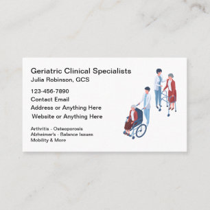 Carte De Visite Spécialistes cliniques gériatriques médicaux