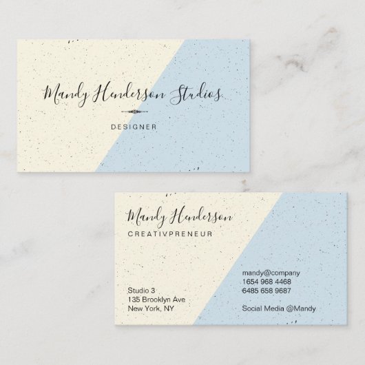 Carte De Visite Specké Deux Tons (Devant / Derrière)